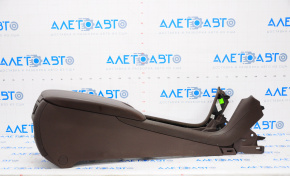 Central console armrest Cadillac ATS 13- leather, brown, leather defect, crepe break