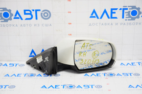 Side mirror right assembly Cadillac ATS 13-11 pins, white GBN, turn signal