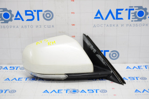 Side mirror right assembly Cadillac ATS 13-11 pins, white GBN, turn signal