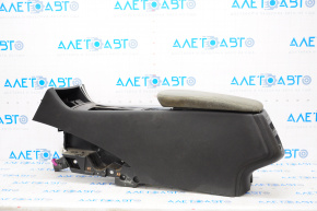 Central console armrest and cup holders Chevrolet Impala 14-20 leather gray, for cleaning