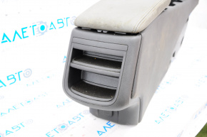 Central console armrest and cup holders Chevrolet Impala 14-20 leather gray, for cleaning