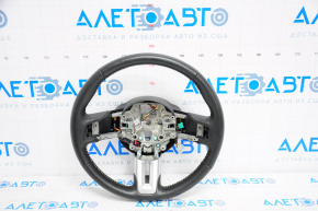 Naked steering wheel Ford Mustang mk6 15-23 GT, leather black white stitching, without button covers