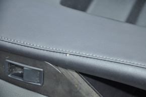 Door trim card rear left Lexus RX350 RX450h 10-12 black with black insert leather, armrest black leather, leather tear, crepe break, scratches
