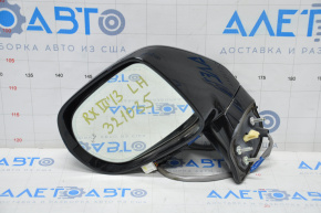 Left side mirror complete Lexus RX350 RX450h 10-15 16 pins, BSM, auto-dimming, black turn signal