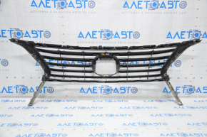 Radiator grill grill Lexus RX350 RX450H 13-15 rest, without emblem, broken molding, cracks, broken grill