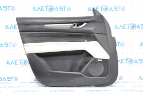 Door trim card front left Mazda CX-5 17-23 leather, black with beige insert, scratch