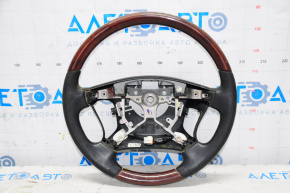 Bare steering wheel Lexus LS460 LS600h 07-12 black leather mahogany, for re-upholstery