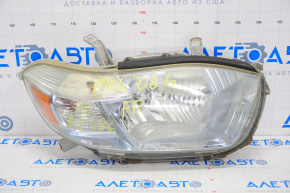Headlight front right Toyota Highlander 08-10 bare hybrid, halogen, spider web