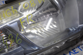 Headlight front right Toyota Highlander 08-10 bare hybrid, halogen, spider web