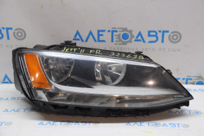 Headlight front right VW Jetta 11-16 bare USA halogen for polishing