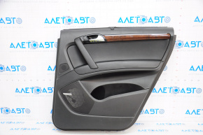 Door trim card rear right Audi Q7 4L 10-15 black with black insert leather, rubber armrest, molding under wood gloss, BOSE, with curtain and backlight