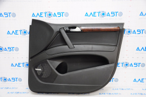 Door trim card front right Audi Q7 4L 10-15 black with black insert leather, armrest leather, molding under wood gloss, BOSE