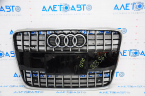 Radiator grille grill Audi Q7 4L 10-15 with black glossy overlay and frame for number