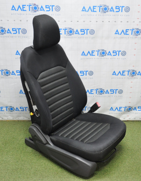 Passenger seat Ford Fusion mk5 13-15 without airbag, mechanical, cloth black white stitching