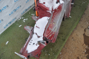 Front left quarter Ford Fusion mk5 13-20 red, with central pillar, dented