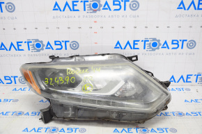 Front right headlight Nissan Rogue 14-16 complete LED, for polishing