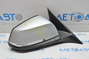 Right side mirror BMW 3 F30 4d 13-18 usa 5 pins, matt mount, turn signal, silver, scratches