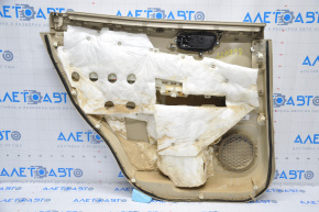Door trim card rear right Nissan Pathfinder 13-16 cloth beige, plastic turned white