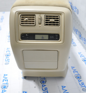 Central console armrest Nissan Pathfinder 13-20 cloth beige, scratches, dry cleaning