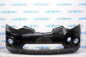 Front bumper bare Nissan Rogue 14-16 black, broken fastener, rubbed