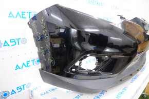 Front bumper bare Nissan Rogue 14-16 black, broken fastener, rubbed