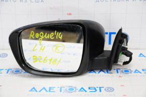 Left side mirror complete Nissan Rogue 14-16 11 pins, camera, rotation, heating, black, mirror element