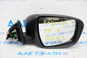 Side mirror right complete Nissan Rogue 14-16 11 pins, camera, turn signal, heating, black