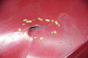 Front bumper bare Toyota Sienna 11-17 red, dented, broken fastener, not factory holes