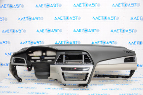 Dashboard front panel without AIRBAG Hyundai Sonata 15-17 gray overlays