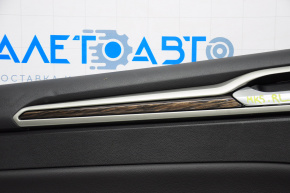 Door trim card rear left Ford Fusion mk5 13-16 black with black insert leather, armrest leather, molding under the tree