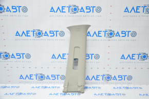Center pillar trim upper belt right Nissan Rogue 14-20 gray, plastic turned white