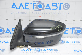 Left side mirror complete Nissan Rogue 14-16 5 pins, turn signal, black