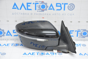 Side mirror right complete Nissan Rogue 14-16 5 pins, turn signal, black, crack in turn signal