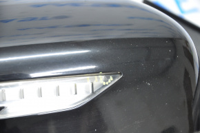 Side mirror right complete Nissan Rogue 14-16 5 pins, turn signal, black, crack in turn signal