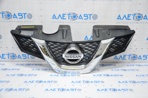 Radiator grill grill Nissan Rogue 14-15 without camera with emblem, broken fasteners