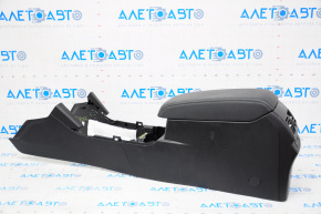 Console central armrest Subaru Legacy 15-19 leather black, heated, scratch, broken crepe