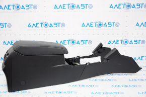 Console central armrest Subaru Legacy 15-19 leather black, heated, scratch, broken crepe