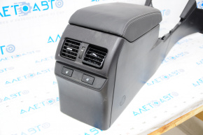 Console central armrest Subaru Legacy 15-19 leather black, heated, scratch, broken crepe