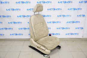 Passenger seat VW Passat b8 16-19 USA with airbag, manual, beige leather, black stitching, for cleaning