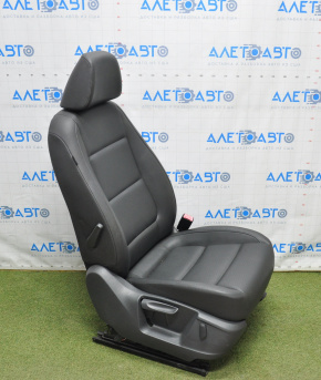 Passenger seat VW Tiguan 09-18 without airbag, electric + fur, leather black