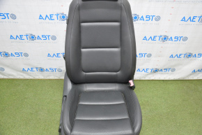 Passenger seat VW Tiguan 09-18 without airbag, electric + fur, leather black