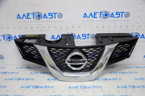 Radiator grill grill Nissan Rogue 14-15 without camera with emblem, chrome defect