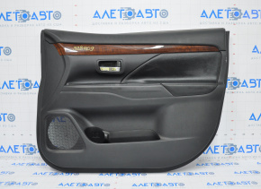 Door trim card front right Mitsubishi Outlander 14-15 black leather wood insert
