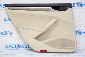 Door trim card rear left VW Passat b8 16-19 USA beige, needs cleaning, crack in crepe