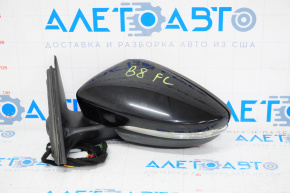 Left side mirror complete VW Passat b8 16-19 USA 6 pins, turn signal, auto-dimming, black, for spare parts