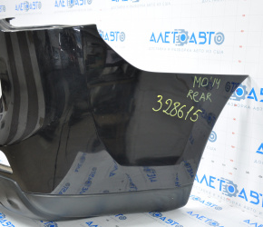 Rear bumper bare Mitsubishi Outlander 14-15 Dores black, dented, torn, painted