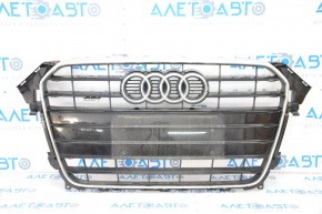 Radiator grille assembly Audi A4 B8 13-16 rest gloss, with badge
