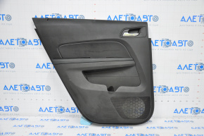 Door trim card rear left GMC Terrain 10-17 black with black insert leather, armrest rubber, scratches, scuffed