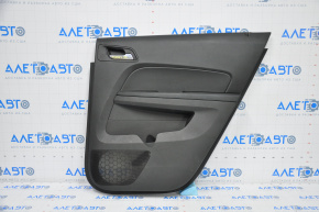 Door trim card rear right GMC Terrain 10-17 black with black insert leather, armrest rubber, scratches, worn