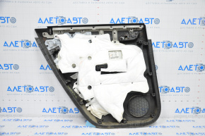 Door trim card rear right GMC Terrain 10-17 black with black insert leather, armrest rubber, scratches, worn